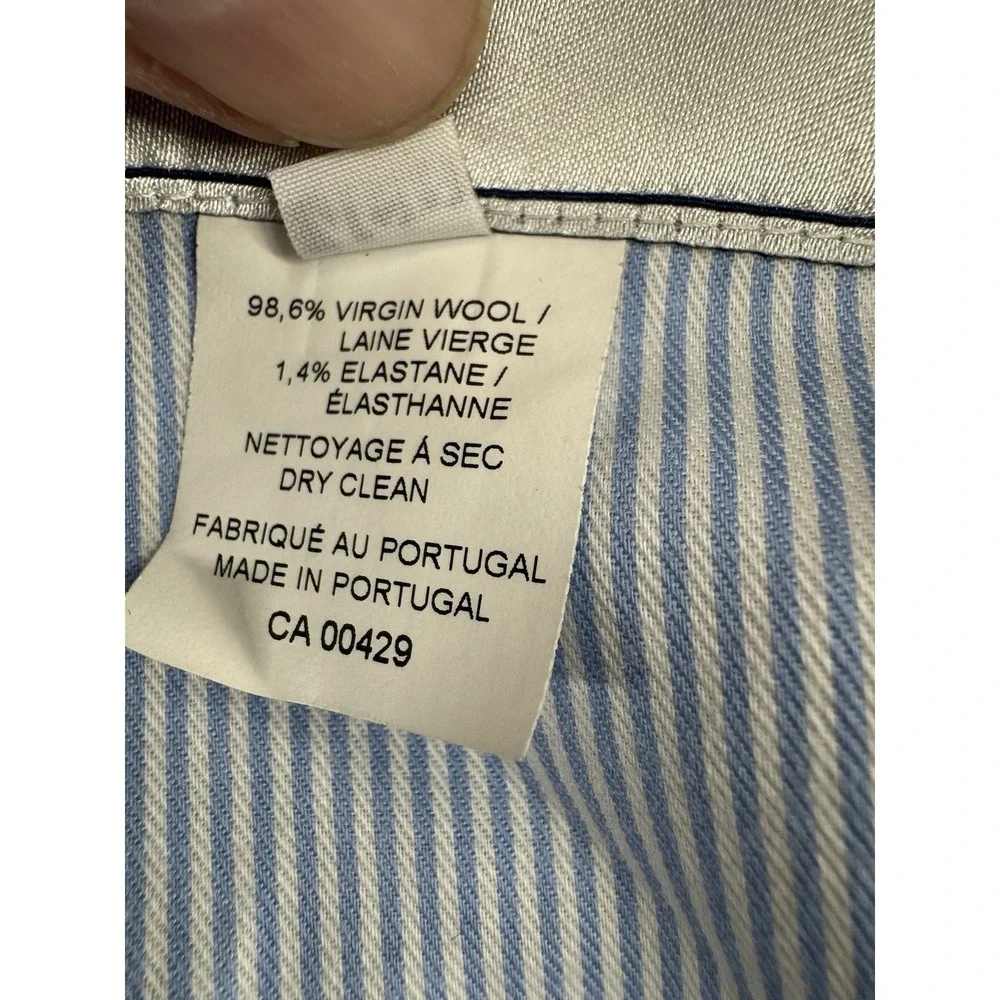 Peter Millar Gray Virgin Wool Dress Pants Flat Front Size 46R Made in Portugal